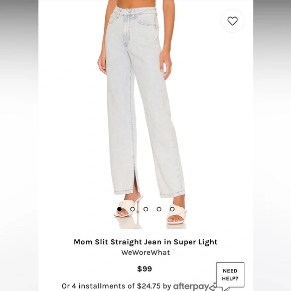WeWoreWhat mom slit straight jean - Picture 2 of 3